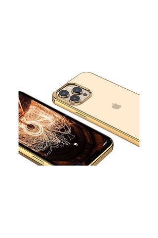 Apple Uyumlu iPhone 13 Pro Kılıf Zore Pixel Kapak Gold