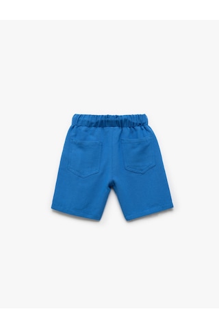 Koton Beli Bağlamalı Cepli Basic Keten Şort Saks 5skb40032tw Saks Mavi