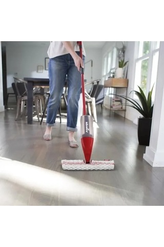 Hızlı Temizlik İçin Doldurulabilir Sprey Mop - Mikrofiber Ped Açık Bej