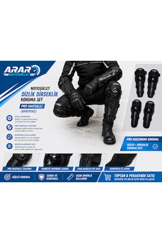 Motosiklet Dizlik Dirseklik Koruma Set Pro Mafsallı Arr3092 Siyah Motosiklet Dizlik Dirseklik Koruma Set Pro Mafsallı Arr3092 Siyah