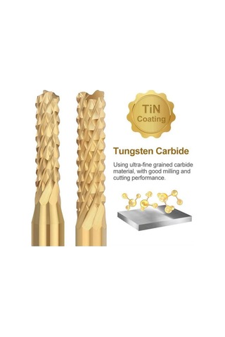 Pcb Mini Karbür Freze Kesici 0.8-3.175mm 10 Lu Set 3.175mm Shank