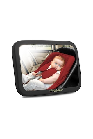 Keababies 360 Bebek Araba Aynası, Kırılmaz, Şık Siyah, Güvenli ve Geniş Görüş Arabada Bebek Var Sticker
