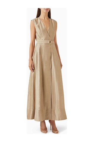Acler Hepworth D - Ring Kemerli Maxi Elbise - %53 Keten, %36 Viskoz, %11 Naylon Bej
