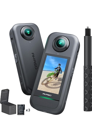 Akaso 360 Creator Combo Aksiyon Kamera 5.7k 360 Video, 48mp Sensör, 72mp 360 Fotoğraf, Görünmez Se Siyah