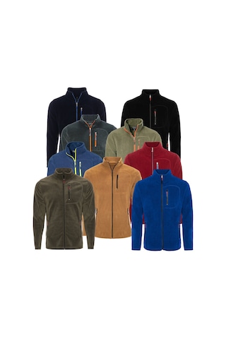 Genius Store Unisex 3 Cepli Tam Fermuarlı Polar Ceket