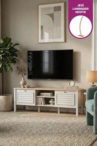 Vilinze Taıga 140 Cm Kapaklı Raflı Tv Ünitesi Gri