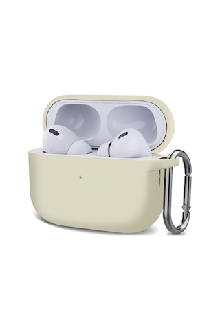 Microsonic AirPods Pro 2.Nesil Kılıf Askılı Mat Silikon Bej