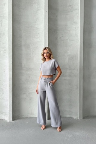 Kadın Basic Stil İkili Takım Gri