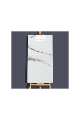 Ukab Dekor Kendinden Yapışkanlı Esnek Köpük Beyaz Pvc Mermer Panel 60x30 Cm Banyo Wc Mutfak Gri Ve Altın Desenli M