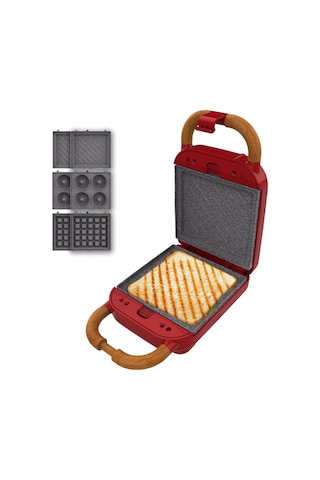 Cecotec Rock Ntoast Retro One Red 700 W 3 ü 1 Arada Sandviç Makinesi