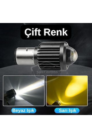 Otomobil Araç Motosiklet Mercekli Far Ampulü Led Far Çift Renk Sarı-beyaz Csp Led Lamba Delici Yayıcı Uzun Kısa 1 LED Far 44309851