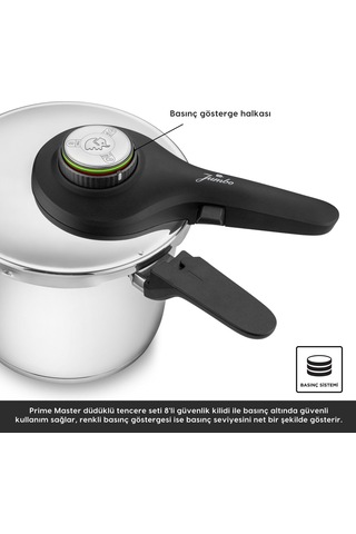 Prime Master 4 Litre Düdüklü Tencere Çok Renkli