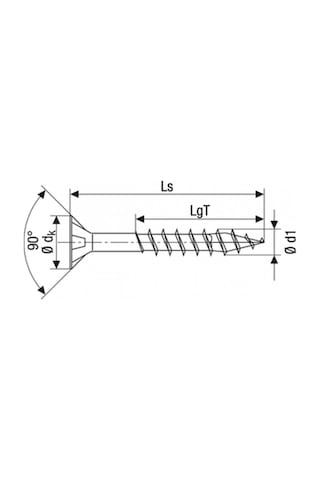 Evrensel Vida Sunta Vidası, 6 x 220 mm, 100 Adet, Yarım Dişli,