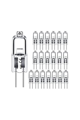 20 Paket G4 Halojen Ampuller, 20w 12v Halojen Ampuller, 2 Pin Şeffaf Kapsül Ampuller, Halojen Pin Tabanlı Lamba, Ev Aydınlatması İçin Sıcak Beyaz Şeffaf Kapsüller