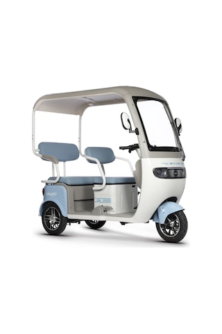 Skyjet Skycar Elektrikli Moped Beyaz Mavi