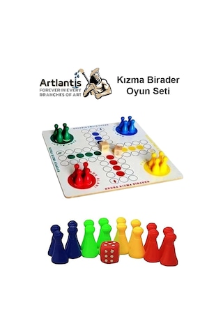 Kızma Birader Ahşap Tablalı 1 Paket Kızma Birader Eğlenceli Çocuk Aile Oyunu Çocuk Kutu Oyunu