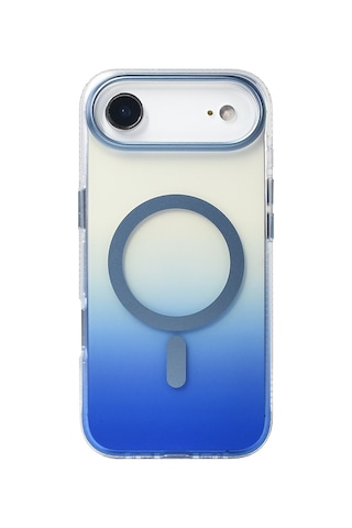Subutu Apple Uyumlu iPhone 17 Air Kılıf M-safe Şarj Özellikli Transparan Renk Geçişli Sbt Toros Kapak - Mavi Mavi