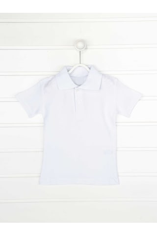 Waynap Unisex Lakos Polo Yaka Okul Tshirt - Beyaz