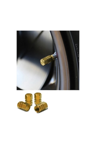 Alüminyum Altıgen Sibop Kapağı 4'lü Set Gold Altın Sibob Kapağı