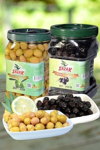 Siyah Yağlı Sele Zeytin + Yeşil Kırma Zeytin 2 x 900 G