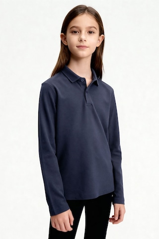 Tommylife Lacivert Polo Yaka Basic Uzun Kollu Erkek Çocuk T-shirt - 11170 Lacivert