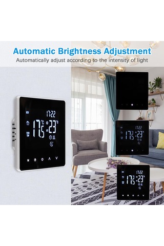 Yaozixa Siyah Akıllı Su Isıtma Termostati - Lcd Dokunmatik Ekran, Haftalık Programlama, 1 C Hassasiyetli Otomatik Kontrol