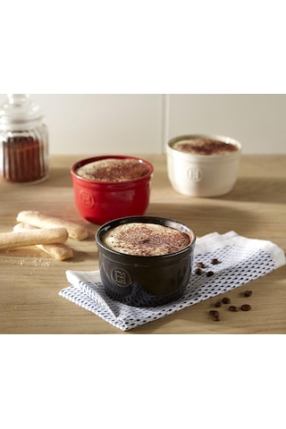 Emile Henry Fransa'da Üretilmiştir 240 Ml Ramekin 2'li Set , 4" X 2" 5", Bordo Kırmızısı