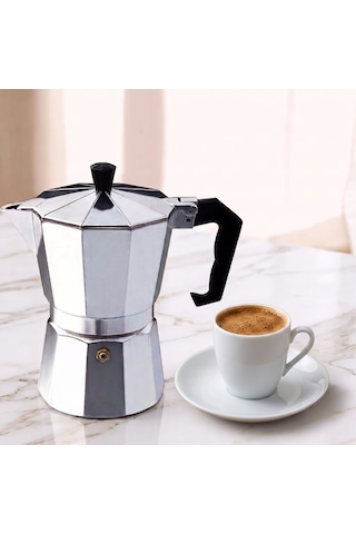 6 Fincanlık Retro Tasarım Alüminyum Moka Pot - Ocak Üstü Espresso Ve Filtre Kahve Demleyici