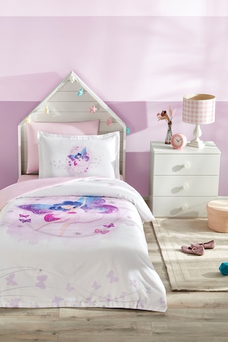 Özdilek Fairies Tek Kişilik Lastikli Çarşaf Nevresim Takımı Lila