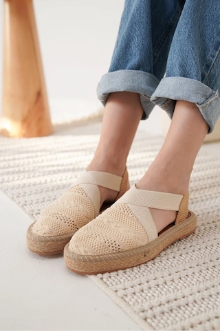 Trendella Kadın Bej Espadril Ayakkabı Tr19my01c Kırmızı