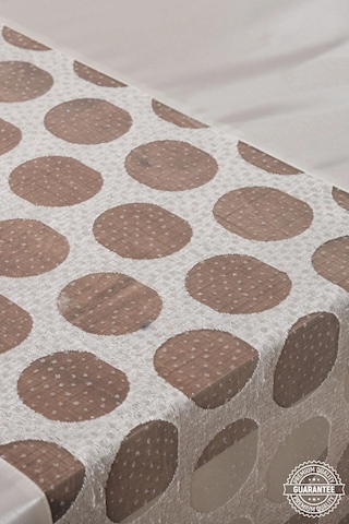 Miranda Lüx Dantelli Monoray Kumaş Krem Masa Örtüsü 170x330 Cm - 1004 Çok Renkli