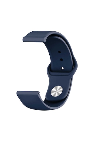 Ekılıf - Xiaomi Mi Watch Color Uyumlu - Kordon 22mm Silikon Kordon Krd-11 - Mavi