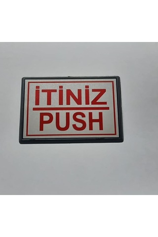 Büro İş Güvenliği İçin 10x7cm Mini Yapışkanlı Push İtiniz Uyarı Tabelası