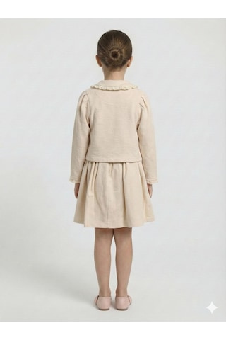 Xo Kids Kız Çocuk Elbise + Bolero 5-8 Yaş 52143 Bej