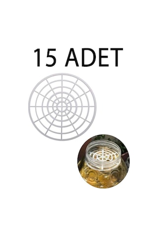 Plastik 15 Adet Turşu Zeytin Salamura Yaprak Basma Baskı Seperatör Filtre Kalınlı 1.20 Mm Cemper Capı 11.80 Cm Beyaz