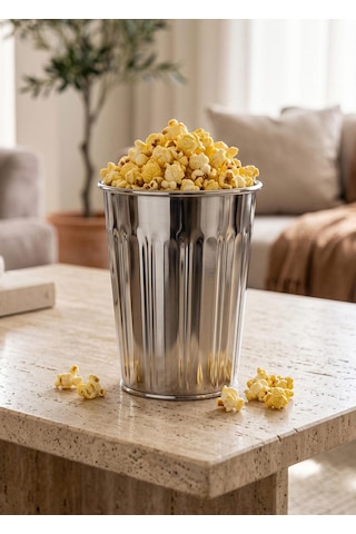 The Mia Cips Ve Popcorn Kasesi Krom 16 Cm