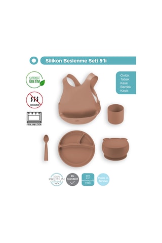 Woody Brown Beşli Set Önlük+tabak+kase+bardak+kaşık
