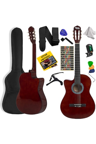 Cg-396brw Solak Klasik Gitar Kahve Renk Full Set Sap Ayarlı 4/4