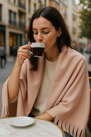 Softiva Polar Omuz Şalı 70x180 Cm Unisex Kışlık Şal Pudra Çok Renkli