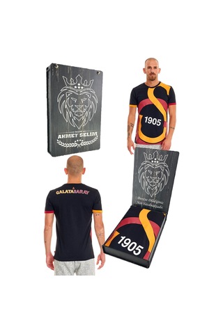 Galatasaray Unisex Siyah Arma T-shirt Kişiye Özel Kutulu 001