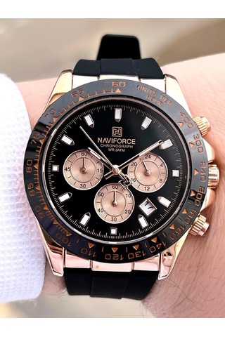 Naviforce Silikon Kordon İç Fonksiyonları Aktif 3 Atm Suya Dayanıklı Erkek Kol Saati E.n8054.rs