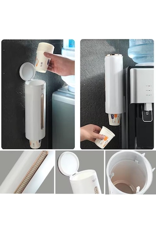 Ayt Sunup Sn-27106 Karton Plastik Bardak Dispenseri Su Sebili Kahve Makinası Yanı Bardaklık Siyah