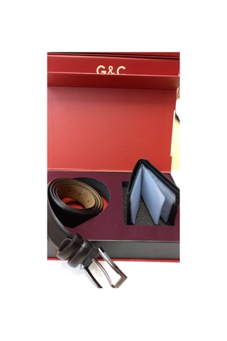Gc Terlik 520 Erkek Cüzdan Kemer Set-siyah Siyah