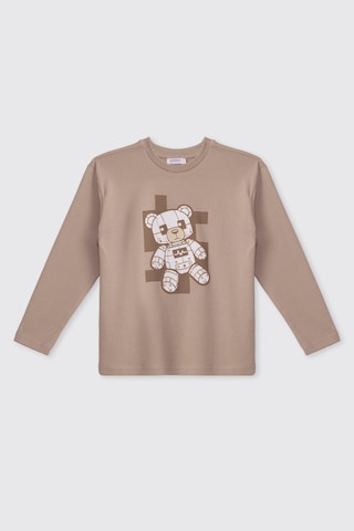 Panço Erkek Çocuk Ayıcık Baskılı Bej Pijama Takımı 2621bk39005 Krem