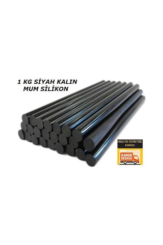 1 kg Siyah 11.3x300 mm Kalın Mum Silikon Çubuk Sıcak Silikon