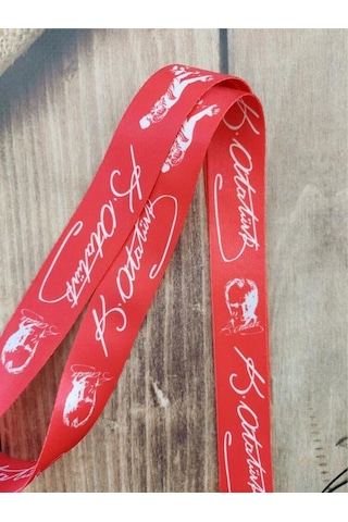 Kemal Atatürk İmza Kırmızı Kart Askısı Yaka Kartı Boyun Askı İpi Telefon Askısı Yatay Dikey Kart Koruyucu