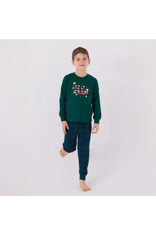 Arnetta Ar3131c Erkek Çocuk Kışlık Pijama Takım Koyu Yeşil