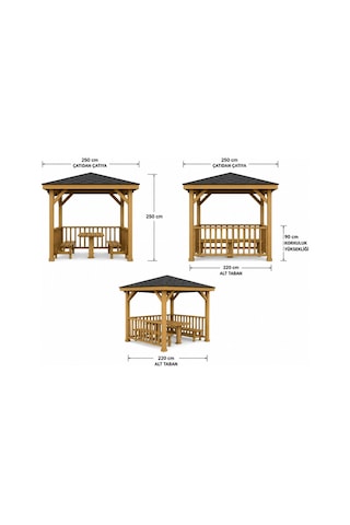 Maun Ahşap Kamelya Pergola Bahçe Oturma Alanı
