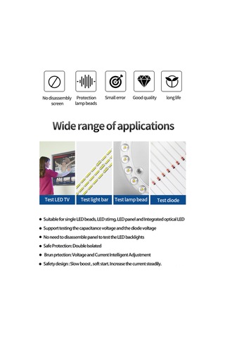 Geeroyoo Led Işık Şeridi Test Cihazı - 0-300v Otomatik Voltaj Uyumlu, Ekran Kaldırma Olmadan, Kapasitör/diyot Testi, Güvenlik Korumalı, 110v Amerikan Standartı
