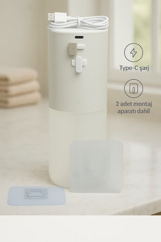 Evo House Otomatik Sensörlü Köpük Sıvı Sabunluk Şarjlı- Duvara Monte - P12S Model